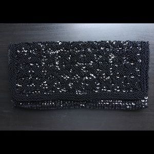 Beaded Black Evening Clutch